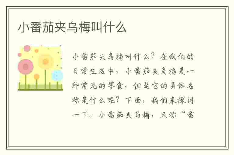 小番茄夹乌梅叫什么(小番茄夹乌梅叫什么名字)